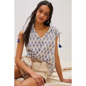 Anthropologie Shirred Blouse, Size Small